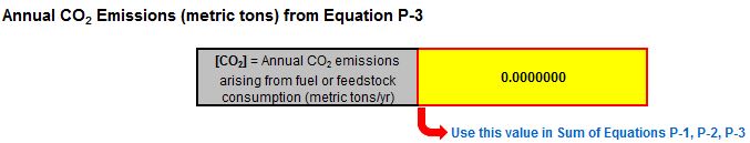 P-3 Calculation Spreadsheet Result to use in Equations P-1, P-2, P-3